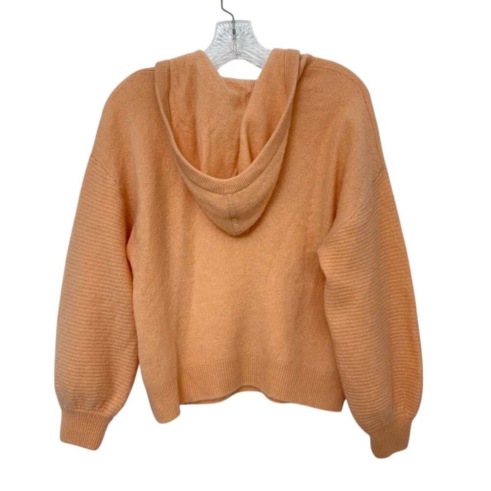 Naadam Signature Cashmere Ribbed Sleeves Hoodie in Peach Women's Size XS - Picture 2 of 6